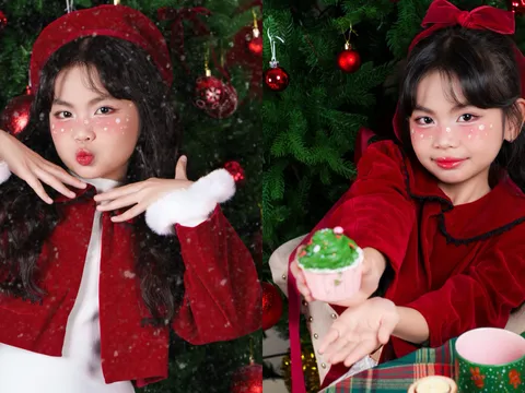 Người mẫu nhí Trúc Hà ​​xuất hiện với hình ảnh chững chạc trong bộ ảnh Noel 2025