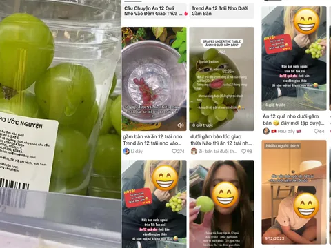 Trend “ăn 12 quả nho” khiến siêu thị sát Tết dương xuất hiện cảnh tượng lạ