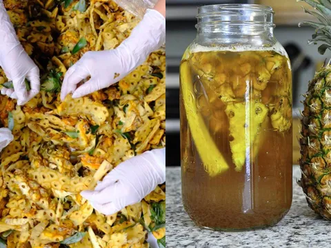 Cách tự làm nước enzyme từ vỏ dứa, dùng để ngâm rửa rau củ, rửa bát rất tốt