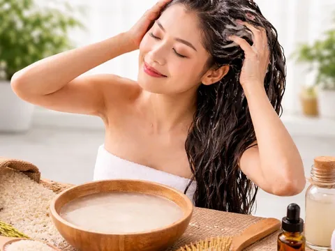 Cách gội đầu bằng nước vo gạo để dưỡng tóc mượt, sạch gàu, ngăn rụng tóc