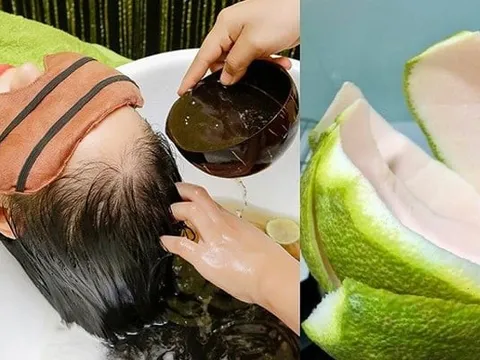 Cách đun nước vỏ bưởi gội đầu, tóc con mọc lên tua tủa