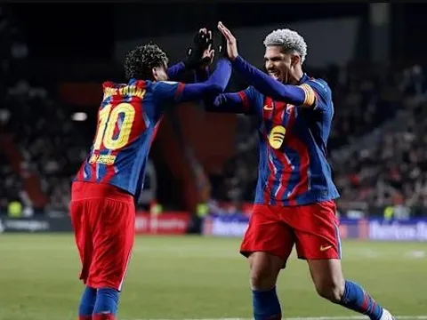 Araujo nổ súng ngày trở lại, Barca thót tim vào bán kết Copa del Rey