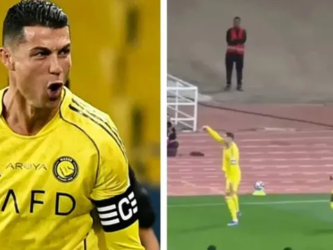 Ronaldo gây chú ý với màn ăn mừng kiểu bóng rổ tại Al Nassr