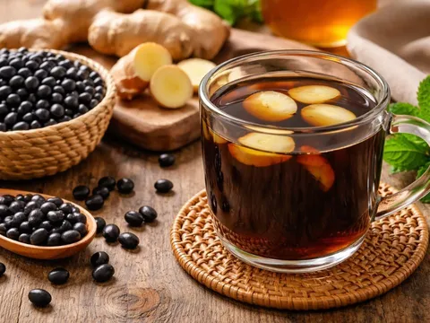 Vì sao nên thêm gừng khi nấu nước đậu đen?