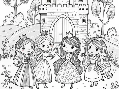 20 bức tranh tô màu những nàng công chúa truyện cổ tích, giúp bé chơi vui cả ngày không chán