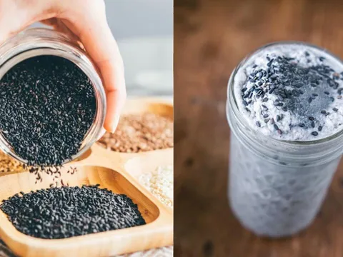 Cách uống nước mè đen (vừng đen) rang vừa giảm cân vừa giúp tóc dày mượt, đen bóng