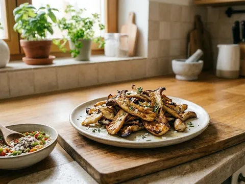 Mẹo làm nấm đùi gà nướng xém cạnh bằng nồi chiên không dầu, đơn giản nhưng rất đưa cơm