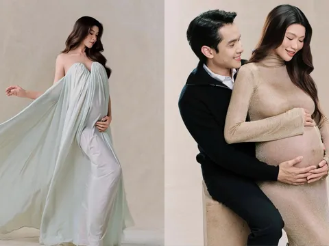 Chế Nguyễn Quỳnh Châu chụp ảnh bầu bên chồng