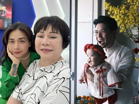 Mẹ ruột Ngô Thanh Vân mê đắm cháu ngoại bụ bẫm, bé Gạo giống bố như đúc còn rõ nét thông minh