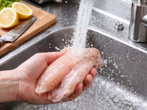Vì sao không nên rửa thịt dưới vòi nước mạnh? Sai lầm này nhiều người mắc mỗi ngày mà không biết tác hại