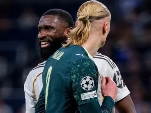 Antonio Rudiger quyết tâm khóa chặt Haaland tại Etihad