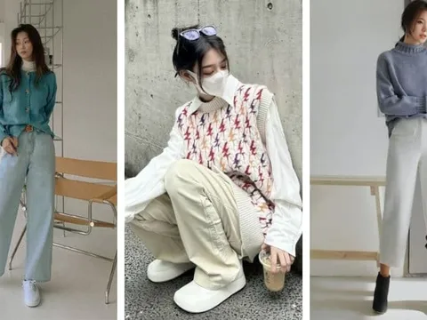 Công thức “áo crop top + quần ống rộng” giúp tôn dáng trong mùa xuân