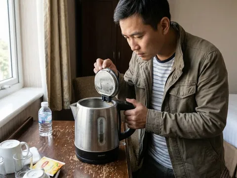 Ấm đun nước trong phòng khách sạn có thật sự sạch? Nhiều người bắt đầu kiểm tra trước khi dùng