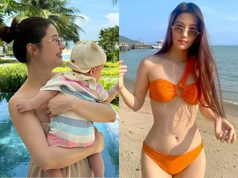 Hot mom TP.HCM dưỡng thai trong biệt thự trăm tỷ, sinh xong mặc bikini bé xíu, thể dục hì hục để về dáng