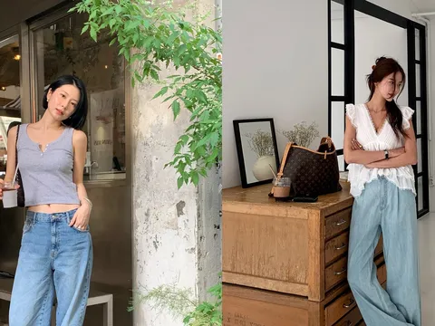 Công thức mix quần jeans ống rộng cho mùa hè: Mặc mát mà vẫn thời thượng