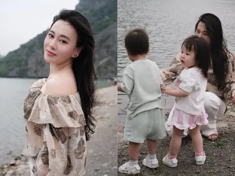 Phương Oanh một mình chăm 2 con song sinh lớn phổng phao, trước đó xuất hiện với mái tóc mỏng xơ xác nhìn thấy thương