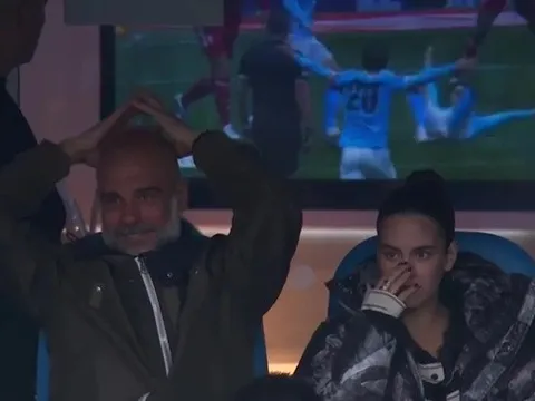 Maria Guardiola gây bão khi Pep nổi đóa trên khán đài