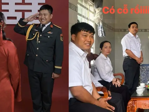 Mũi trưởng Long gây chú ý khi bất ngờ đăng ảnh cưới, cô dâu giấu mặt