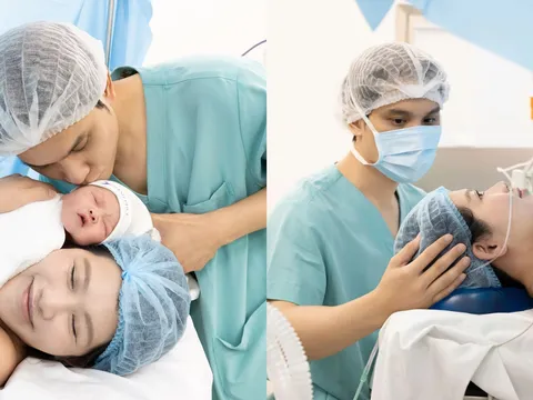 Á hậu Chế Nguyễn Quỳnh Châu đón con trai đầu lòng