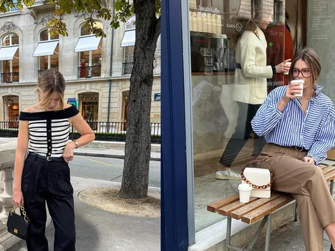 4 kiểu áo phụ nữ Pháp thường diện cùng quần ống suông để giữ vẻ thanh lịch