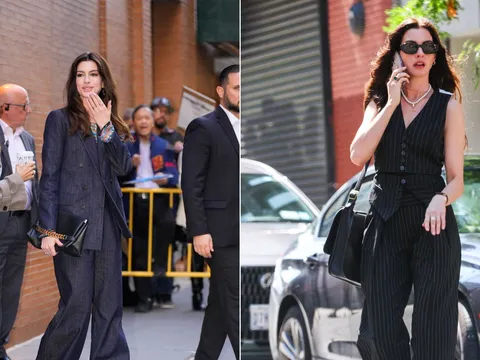 Bí quyết mặc quần dài thanh lịch mà không nhàm chán như Anne Hathaway ở tuổi 44