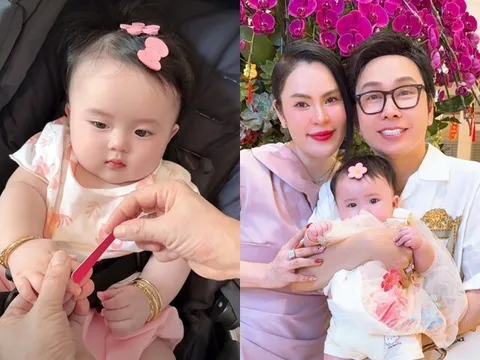 NSƯT Vũ Luân "phục vụ" con gái duy nhất từ cái móng tay, bé Lương Bình Thụy Yên được mẹ Phương Lê diện đồ như búp bê