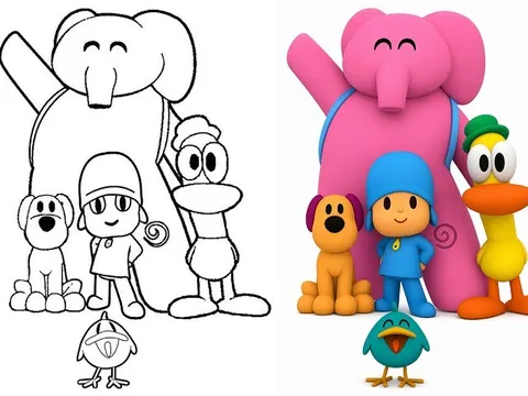 Tranh tô màu cậu bé Pocoyo, giúp trẻ phát triển tư duy, gắn kết với bố mẹ mỗi ngày