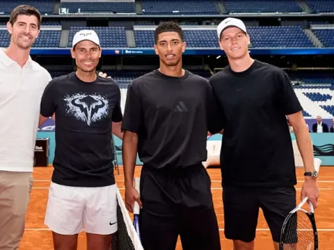 Nadal cùng dàn sao Real Madrid đấu tennis tại Bernabeu