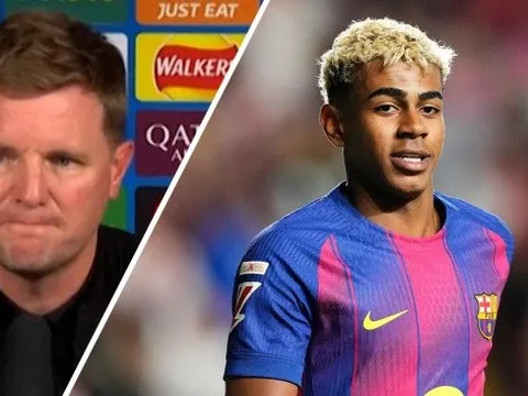 Phản ứng của HLV Howe khi Lamine Yamal vắng mặt trận Newcastle - Barcelona