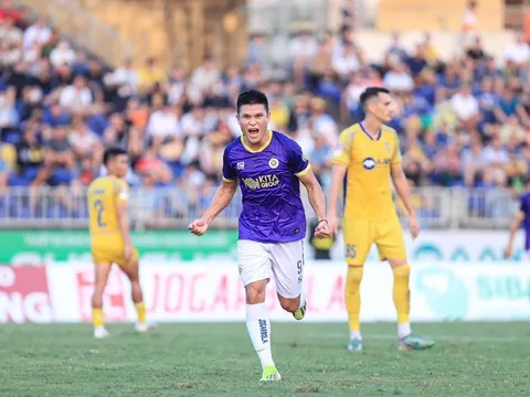 Tuấn Hải lóe sáng, Hà Nội FC vẫn phải chia điểm trên sân Vinh