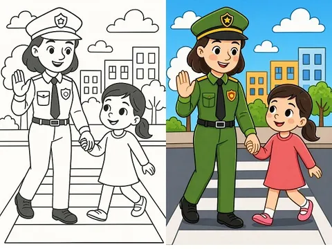 Những bức tranh tô màu bộ đội ý nghĩa và dễ tô cho bé mầm non (P2)