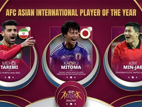 Kim Min-jae đoạt giải thưởng Cầu thủ quốc tế xuất sắc nhất châu Á 2022