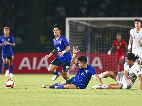 Thủng lưới phút bù giờ, U22 Campuchia đánh rơi chiến thắng trước Philippines