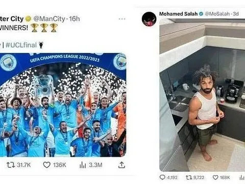 Ảnh Salah đứng trong bếp nhiều like hơn ảnh Man City ăn ba