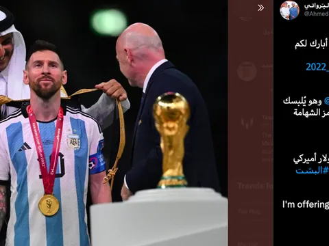 Chiếc áo choàng Messi mặc khi nâng cúp được hỏi mua