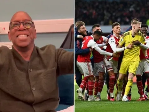 Ian Wright ăn mừng cuồng nhiệt sau bàn thắng của Reiss Nelson