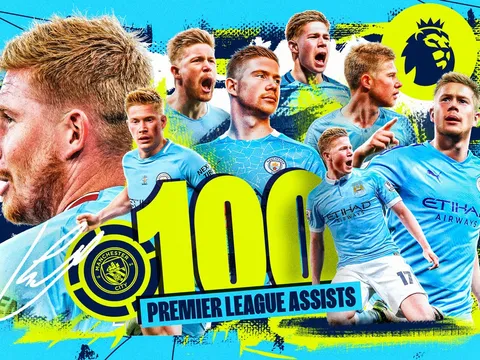 De Bruyne đạt 100 pha kiến tạo: Nhà vua của bóng đá Anh