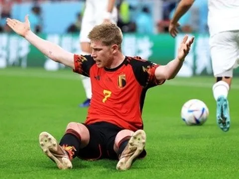 De Bruyne mất bóng 27 lần ở trận gặp Morocco