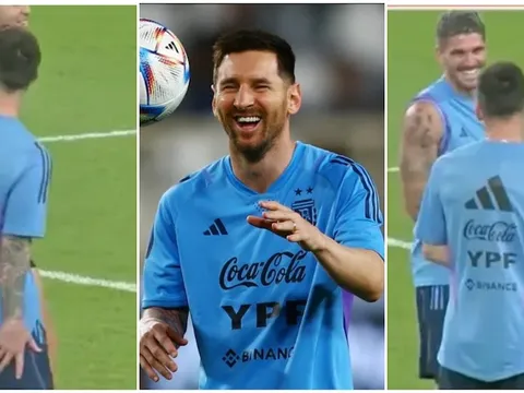 De Paul phản ứng với trò đùa thót tim của Messi