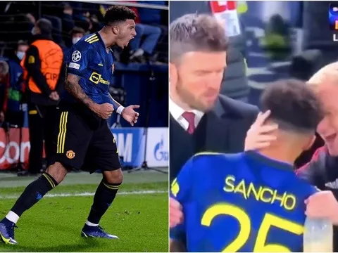 Hình ảnh cảm động của Sancho và Van de Beek cuối trận thắng Villarreal