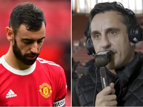 Gary Neville bất bình với 1 động thái của Bruno Fernandes