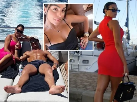 Georgina Rodriguez khoe vòng một căng tròn trên du thuyền của Ronaldo