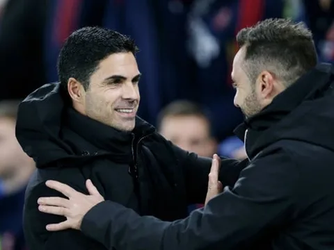 Mikel Arteta ngưỡng mộ Roberto De Zerbi