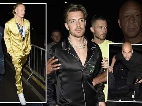 Grealish và Haaland gây choáng khi diện bộ đồ ngủ đắt tiền