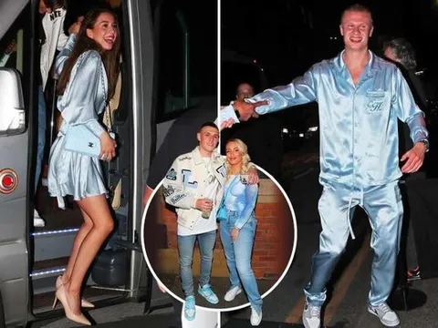 Haaland cùng bồ xinh diện đồ cực chất tiệc tùng thâu đêm