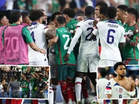 Hỗn loạn nổ ra, trận Mỹ - Mexico chứng kiến 4 tấm thẻ đỏ