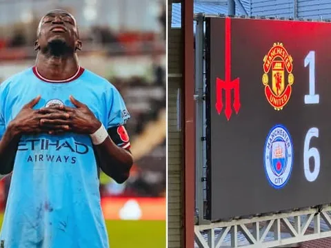 Ghi poker hủy diệt M.U 6-1, sao trẻ Man City ăn mừng như Ronaldo