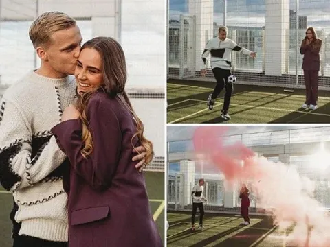 Khoảnh khắc cảm động của Van de Beek và bạn gái khi nhận tin mới về đứa con sắp chào đời