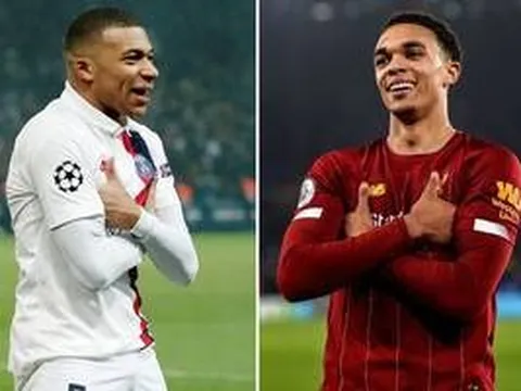 Đây, phản ứng của Mbappe khi bị Alexander-Arnold 'copy' pha ăn mừng!