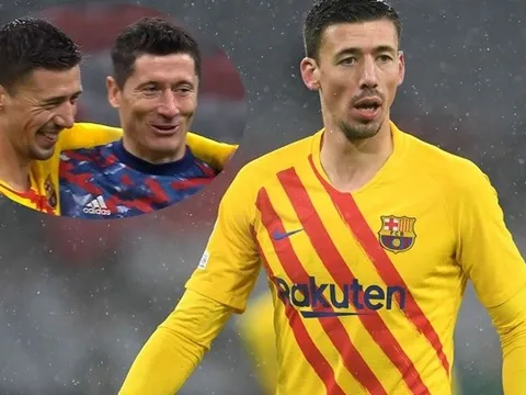 Lenglet giải thích về động thái cười đùa với Lewandowski